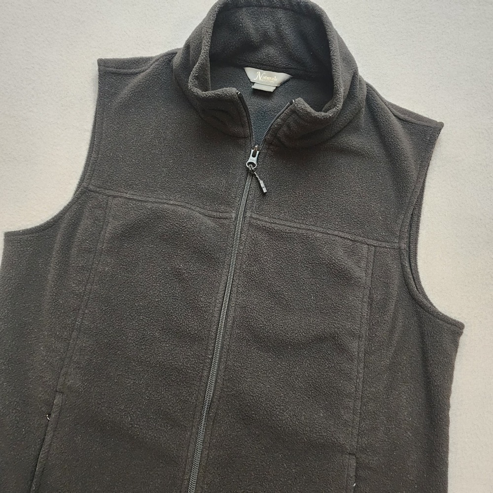 Natural Reflections Bass Pro Shops Men's M Black Fleece Vest Full Zip Outdoor